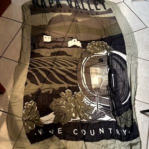 California Napa Valley Wine Country scarf/wrap, olive green